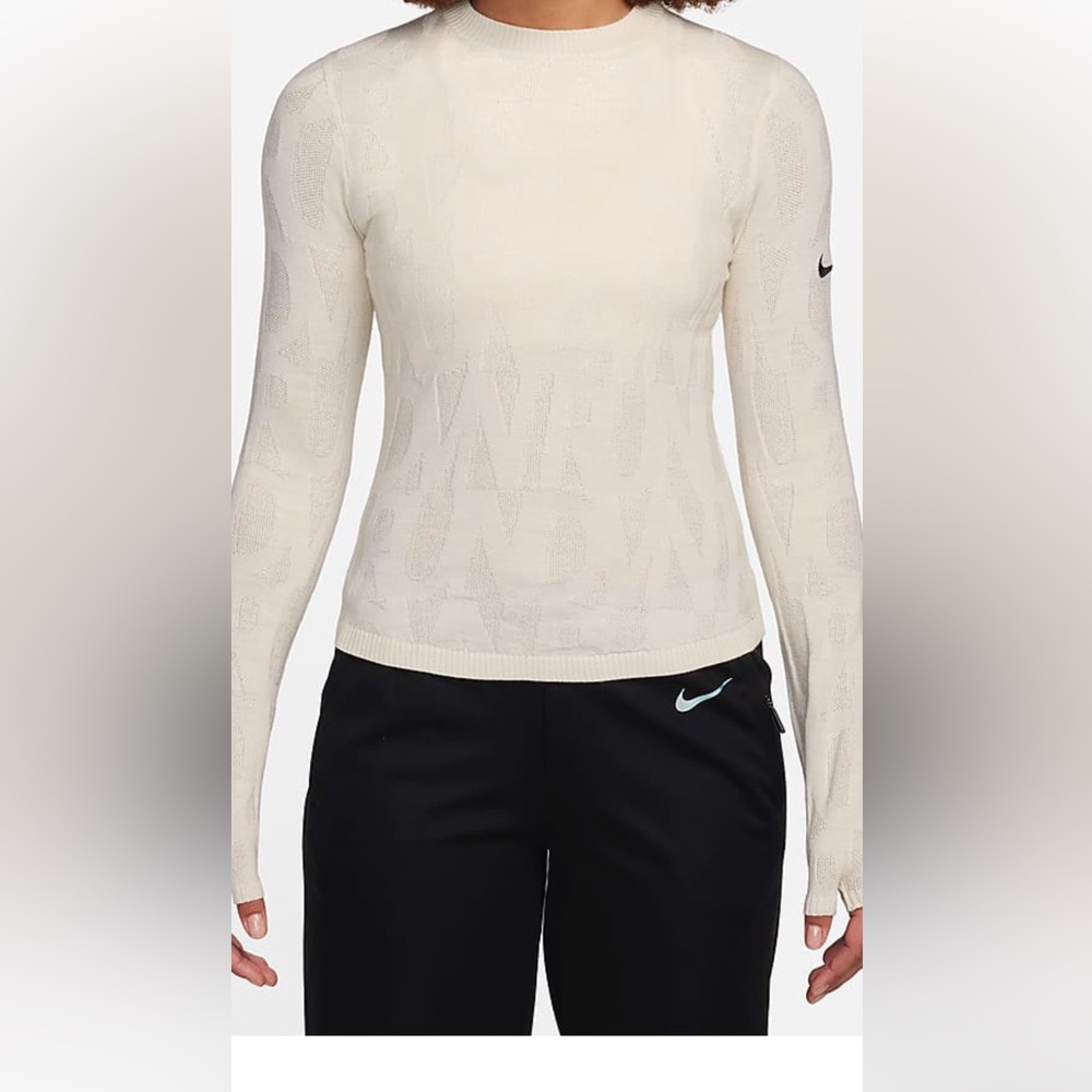NIKE RUNNING DIVISION WOMEN’S MID LAYER PALE IVORY SWEATER SIZE L